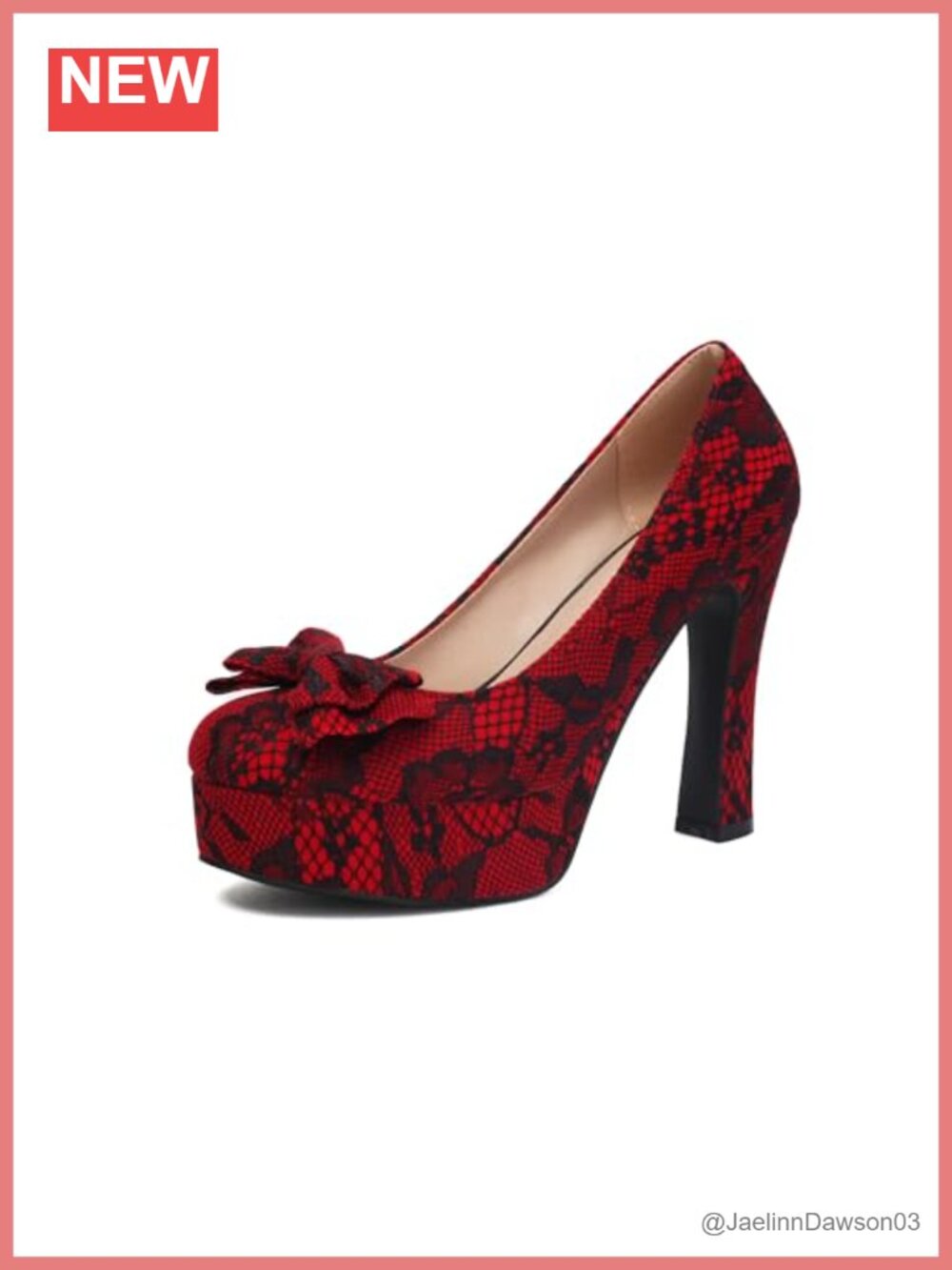 Women's Mary Jane Platform High Heels Gothic Lace Pumps Block Heel Shoes